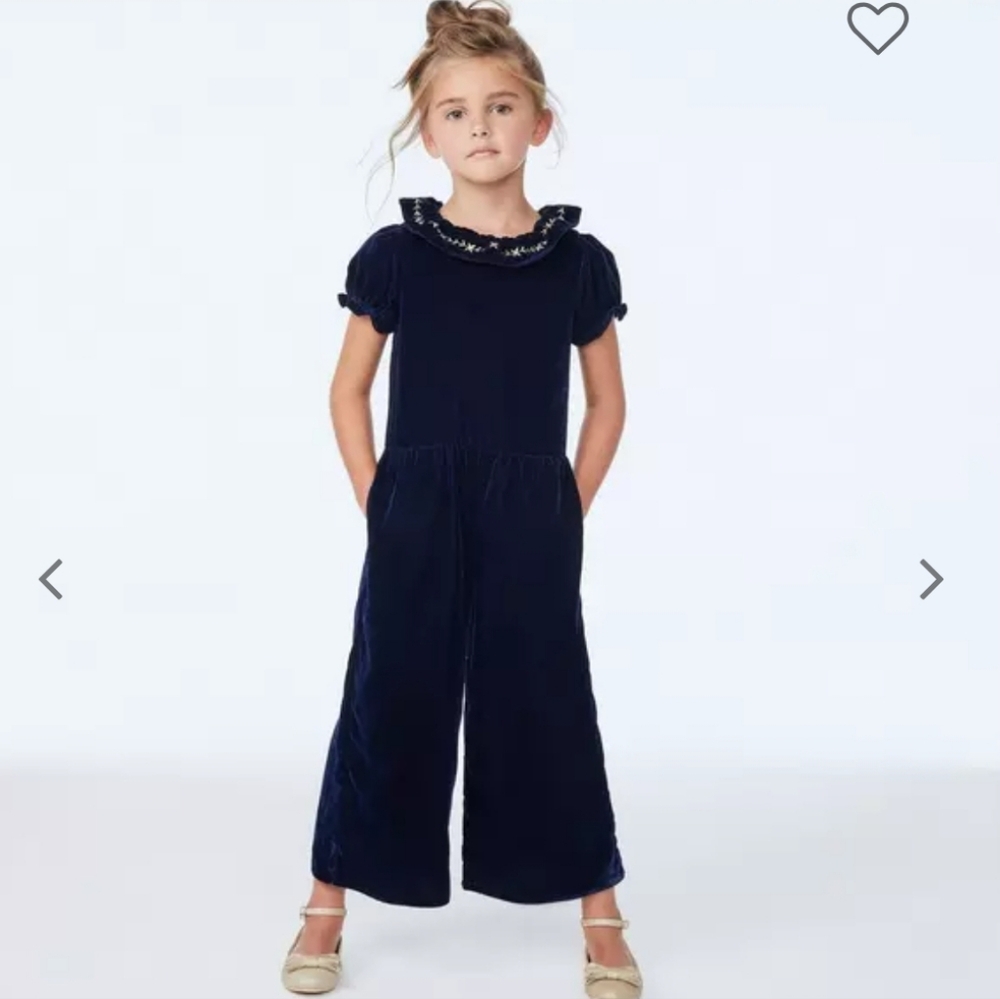 Janie and Jack The Velvet Party Jumpsuit in Navy